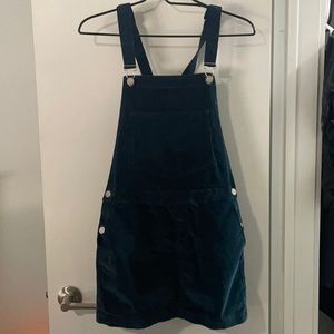 Velvet blue Urban Outfitters overall dress, size S with pockets